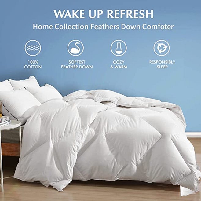 Dafinner Feathers Down Comforter Duvet Queen Geometric