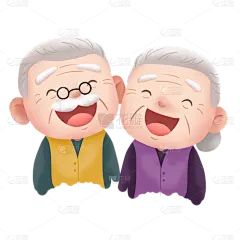 卡通感重阳节老人元素贴纸