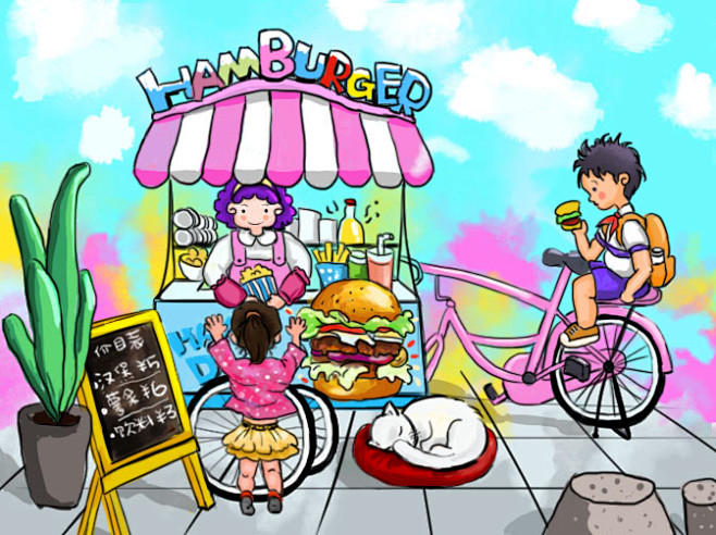 汉堡小摊