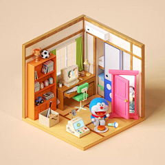 爱玩的懒小喵采集到C4D Q版小屋