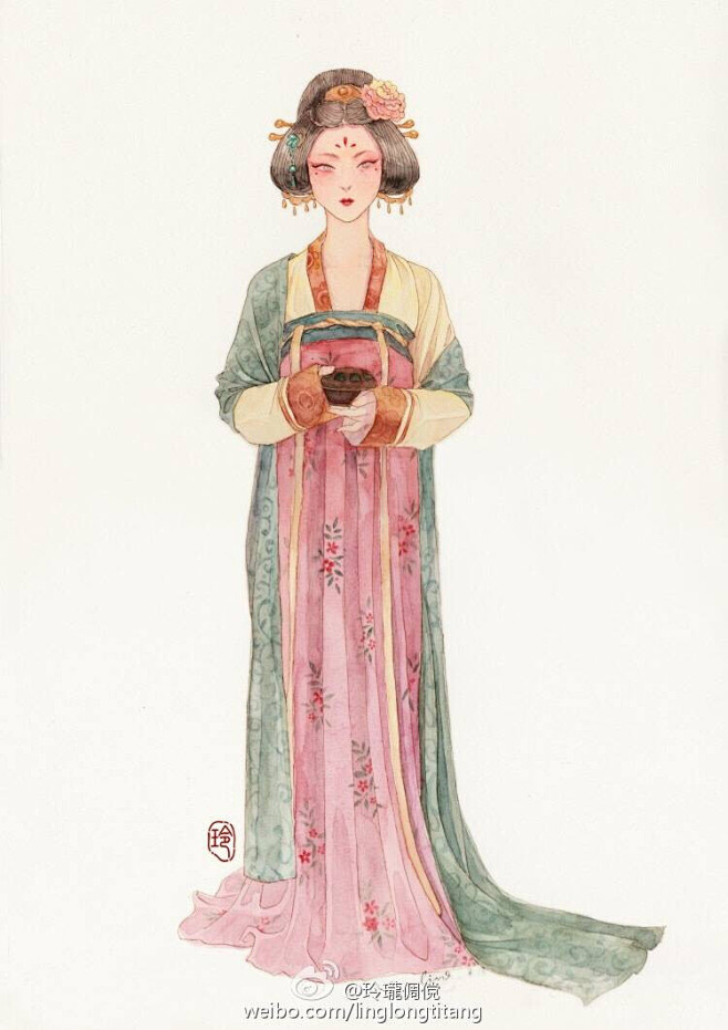 【古风美人】作者：如小渔 #汉服# 涂鸦...