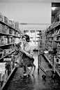 audrey hepburn takes her baby deer to the supermarket · (fun fact: the pet's name is Ip, short for Pippin) · taken by Bob Willoughby, who met her shortly after she arrived in Hollywood in 1953 and continued to shoot her for over a decade.