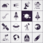空间图标图标黑色——技术Space Icons Black - Technology Icons外星人、天线、宇航员、天文学、商业、宇宙,宇宙,磁盘,地球飞行,飞,全球,光,月亮,地球,火箭,卫星,土星,飞碟,科学,航天飞机,太阳能、空间、宇宙飞船,宇航员,科技,望远镜,ufo,宇宙飞船 alien, antenna, astronaut, astronomy, business, cosmic, cosmos, disk, earth, flight, fly, globe, light, moon, 