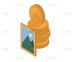 非可替代的令牌。出售你的艺术或绘画作为独特的数字资产，非功能性概念。可编辑的矢量图形。