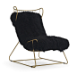 ENZO CHAIR - BLACK WITH BRASS