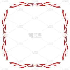 红色复古框架设计的贺卡