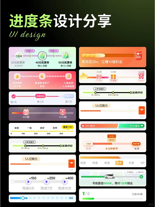 进度条UI设计合集，还怕没灵感吗 - 小红书-花瓣网