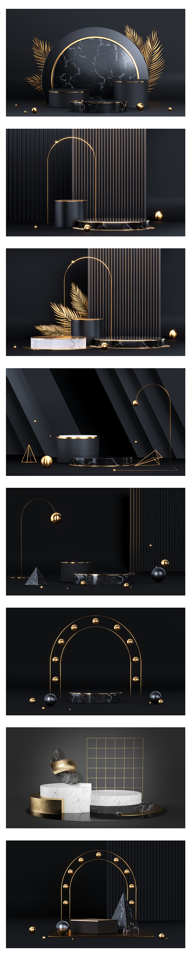 C4D深色质感产品背景