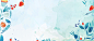 夏季手绘蓝色海报背景高清素材 冰淇淋 夏季 小清新 手绘 文艺 水彩 海报banner 花儿 草莓 蓝色 蛋糕 平面广告 设计图片 免费下载