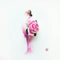 超有创意的水墨画设计作品 花与墨的唯美结合图片