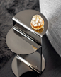 Stainless steel side table FLIRT by Minotti