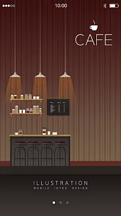 cafe圣诞插画风矢量背景