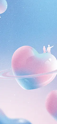 粉色浪漫爱心214情人节七夕背景素材