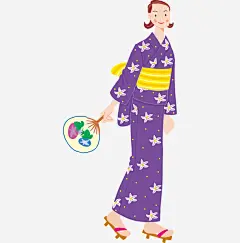 紫色和服女士免抠素材_新图网 https://ixintu.com 一位女士 和服女士 平面 手绘 紫色和服 艺术作品