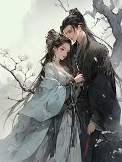 古言/古风/双人/女频—AI绘画【底图/背景/素材/封面】-@沝墨ZIMO
