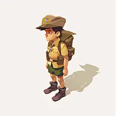 穿迷彩服的人物素材图