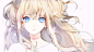 Anime 1920x1080 anime anime girls blonde long hair white background Vocaloid SeeU blue eyes looking at viewer