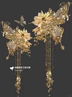 素材合集！原创金饰品配饰手绘链条免扣素材 - 小红书