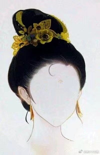 古风头发设计参考，中国风人像发型的参考，...