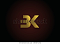 Elegant BK B K Letter Logo Design in gold color