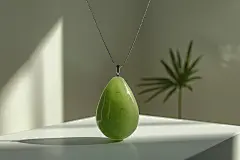 高档的古董玉石翡翠项链摄影图片