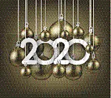球体,2020,绘画插图,新的,幸福,黄金,数字,华丽的,请柬
