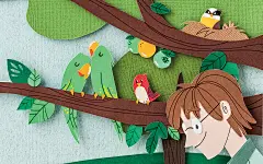 Educação Infantil : paper cut illustration for children's books