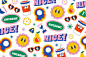 Free vector | hand drawn flat trendy cartoon labels collection
