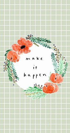 插画手绘 手机壁纸 水粉画 水彩 玫瑰 碎花