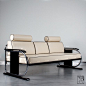 ART DECO SOFA - chrome-plated tubular steel, leather upholstery,  & stained wood 1935 (from Zeitlos Berlin): 