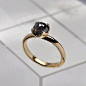 one of a kind - natural rose cut diamond solitaire ring -18k gold@北坤人素材