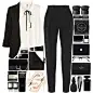 A fashion look from August 2016 featuring peter pan collar blouse, ponte knit blazer and tapered trousers. Browse and shop related looks.