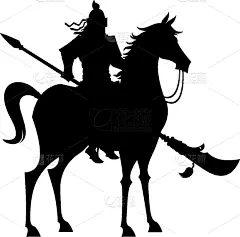 白色,城市武士,关羽,骑士,分离着色,男人