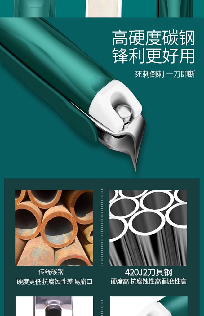甲沟专用指甲刀套装德国原装鹰嘴指甲钳斜口...