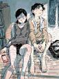 日本插画家  新井阳次郎，tumblr：pochi1989