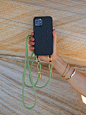 Corded phone case | Phone case with cord | Strap | Lanyard | Green : Removable phone cord in green. Wear your phone cord around your body, and keep your phone near you wherever you go. Functional and stylish when you're on the move! Check all our differen