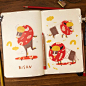 Heegyum Kim on Instagram: “Bison with red scarf #bison #bisonillustration #drawing #sketchbook #moleskine #red #childrensbookillustration #colorpencildrawing…”