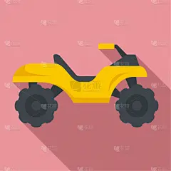 爬山四驱车,在上面,计算机图标,扁平化设计,分离着色,四驱车,男人,汽车,图像,特技自行车