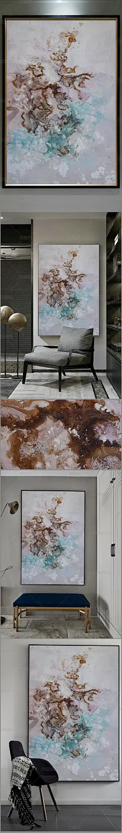 高清立体抽象油画艺术玄关（一千三百零六）