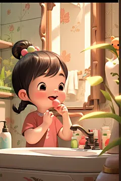 爱牙日刷牙人物模型图片