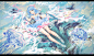 animal aqua_eyes aqua_hair atdan dress fish haiyi original summer_dress vocaloid water