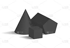 几何形状,立方体,五边形,三维图形,圆锥,棱镜,对称,模板,建筑业,几何学