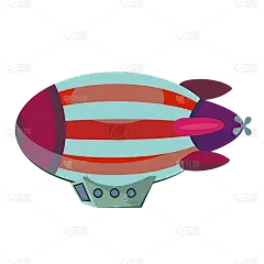 手绘-交通工具贴纸SVG-飞艇