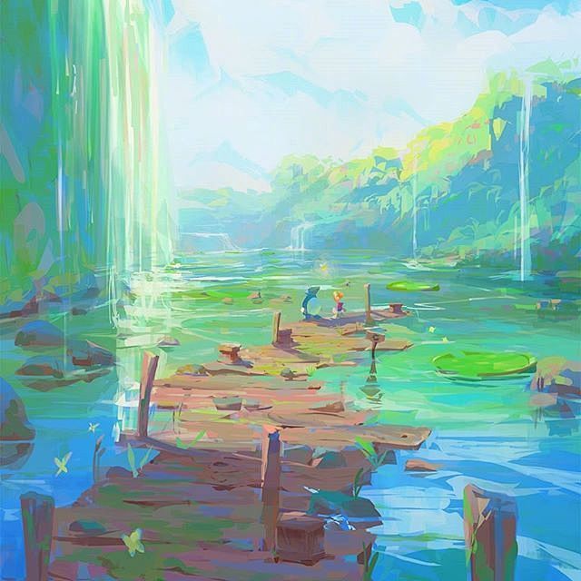 场景概念设计/场景插画/场景氛围图 梦幻...