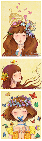 女孩花朵