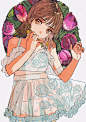 少女 花