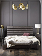 Grey walls, moulding: