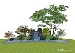黑山石假山SU模型下载_sketchup模型免费下载_素模网