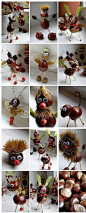 DIY Chestnut Animations. Knutselen met kastanjes: 