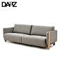 DAaZ设计师原创北欧实木布艺沙发简约小户型可拆洗白蜡木三人沙发
